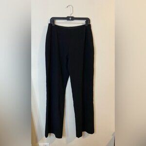 Vintage Thierry Mugler Made in France Wool Women's Black Wide Leg Dress Pants